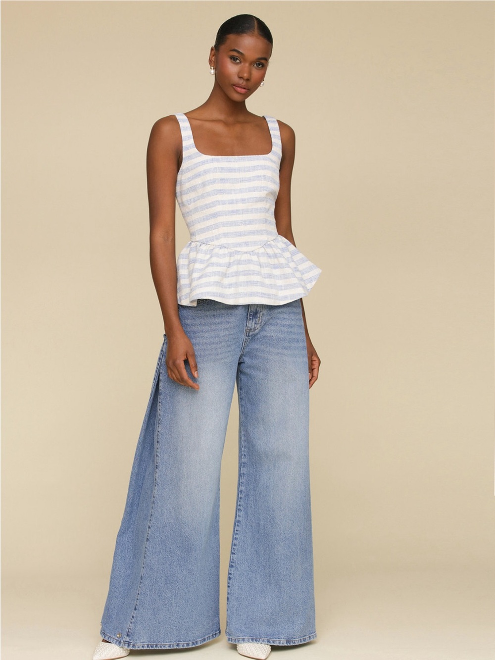 NWT Avec Les Filles Peplum Top
